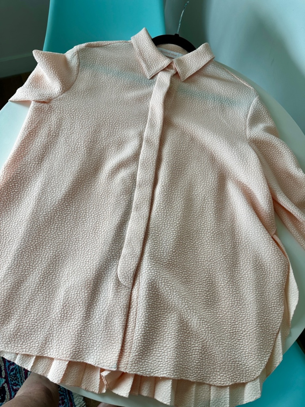 See by chloe Textured Peach Button-Up Blouse sz 40 - Picture 5 of 12